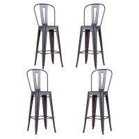 PACK 4 TABURETEN BISTRO MATT HIGHBACK