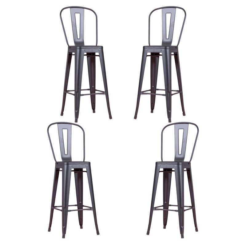 PACK 4 TABURETE BISTRO MATT HIGHBACK