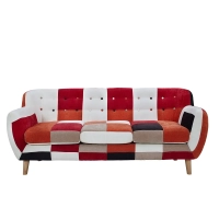 3-sits soffa med patchworkklädsel