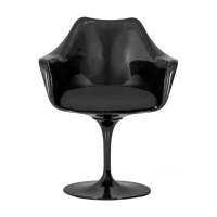 Krzesło Lotus Arms All Black z bawełnianą poduszką FURNMOD - 3