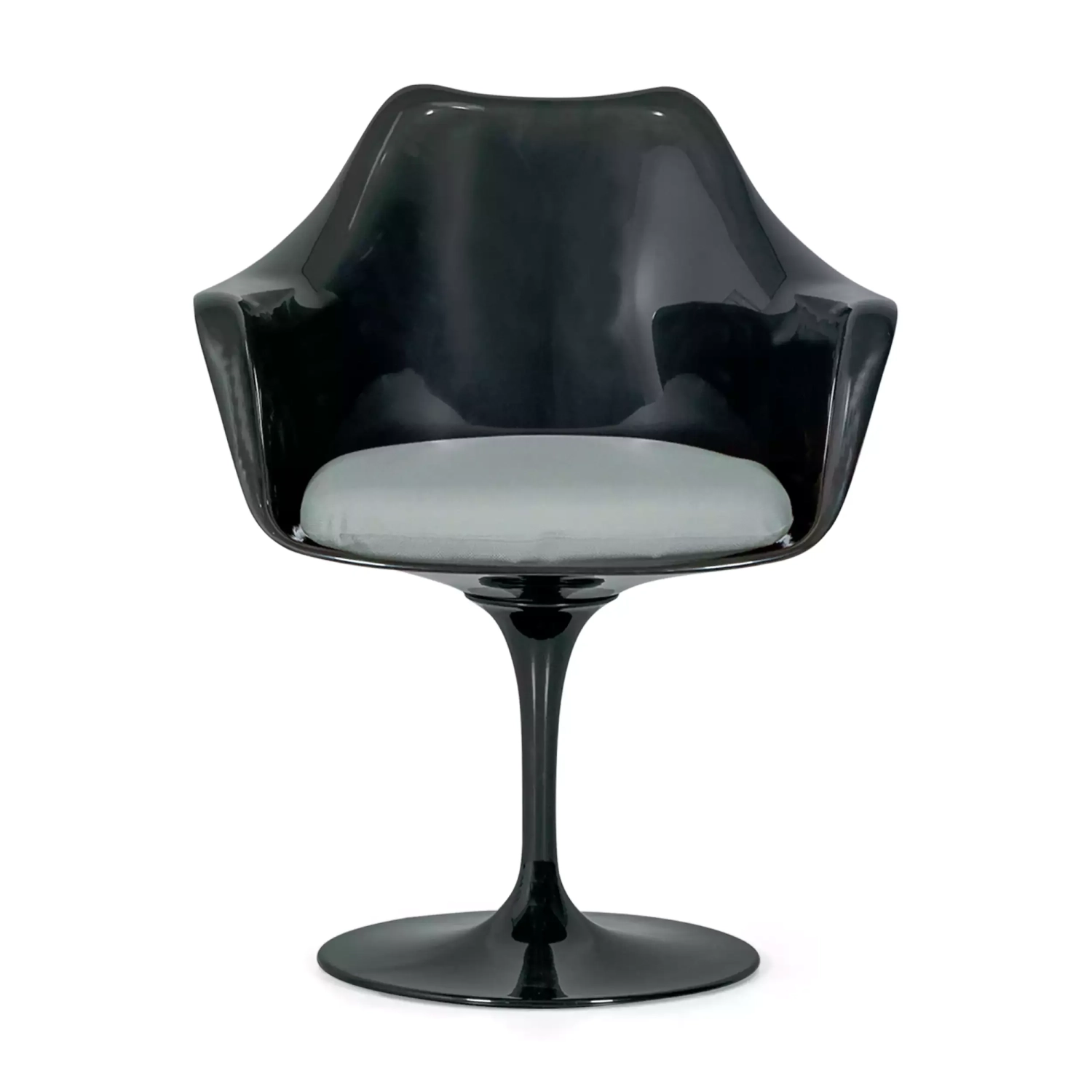 Lotus Arms All Black stoel met katoenen kussen FURNMOD - 13