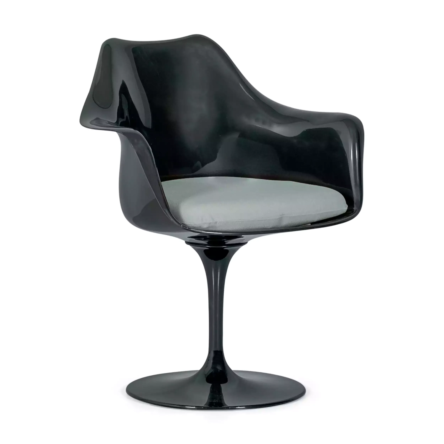 Silla Lotus Arms All Black con cojín de algodón FURNMOD - 11