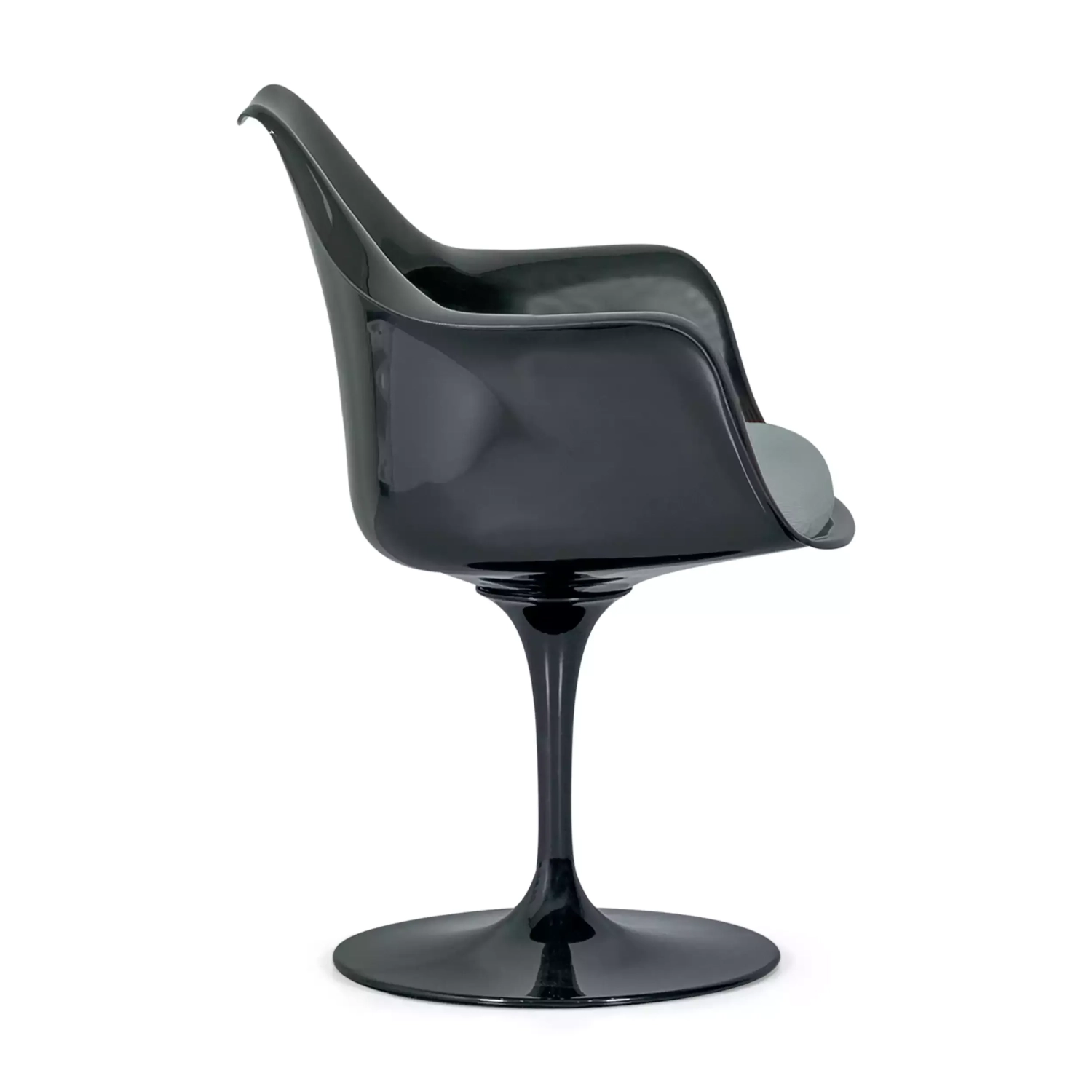 Lotus Arms Chair All Black with cotton cushion FURNMOD - 15