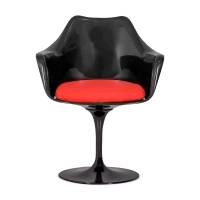 Lotus Arms Chair All Black with cotton cushion FURNMOD - 22
