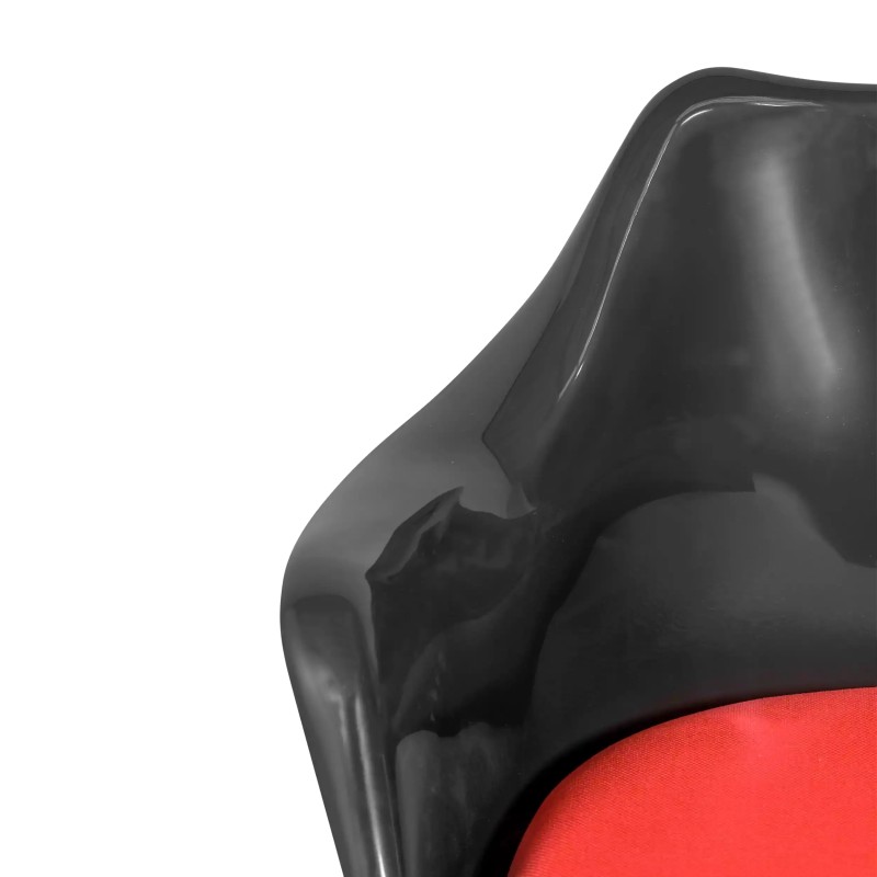 Stuhl Lotus Arms All Black mit Baumwollkissen FURNMOD - 21
