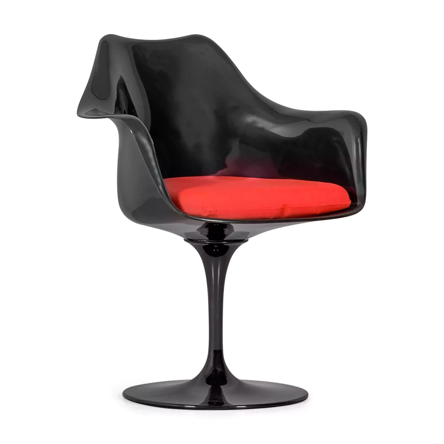 Chaise Lotus Arms All Black avec coussin en coton FURNMOD - 24