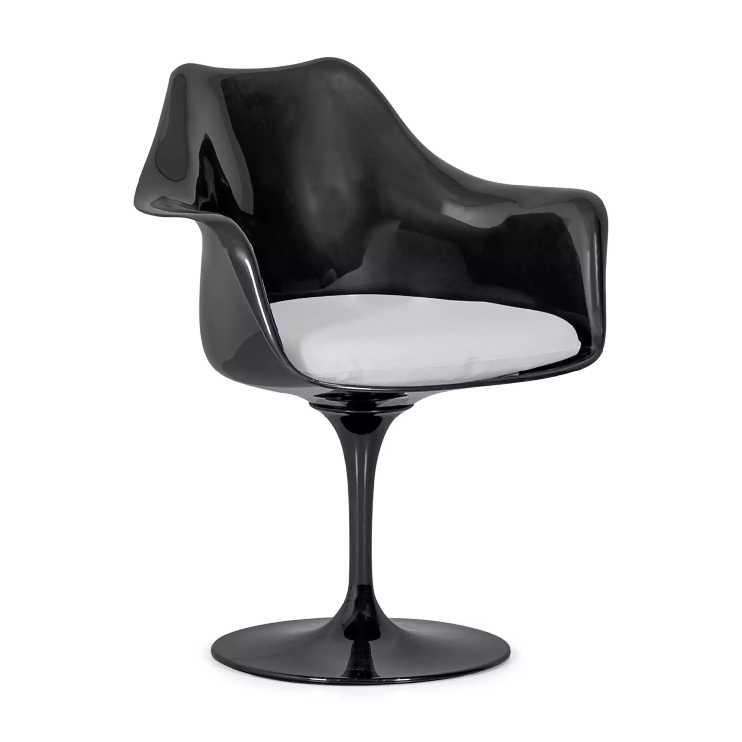 Krzesło Lotus Arms All Black z bawełnianą poduszką FURNMOD - 31
