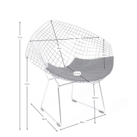 Sillón de diseño en acero cromado Diamond FURNMOD - 26