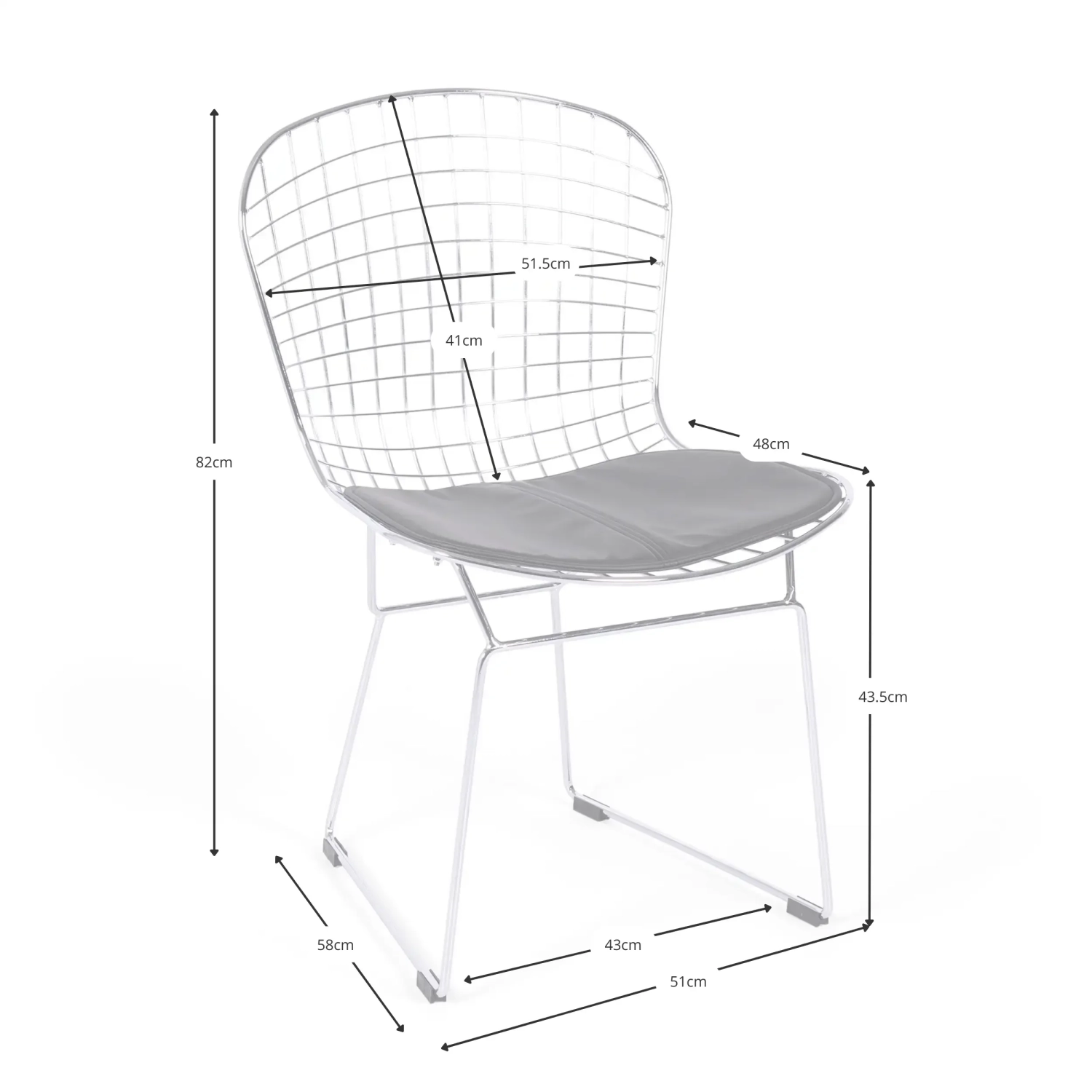 Silla de comedor en acero cromado Berta FURNMOD - 27