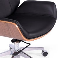 Kantoorstoel van Italiaans leer en walnoothout Nordic Nest Dream - 5