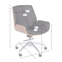 Italian leather and walnut office chair Nordic Nest Dream - 11
