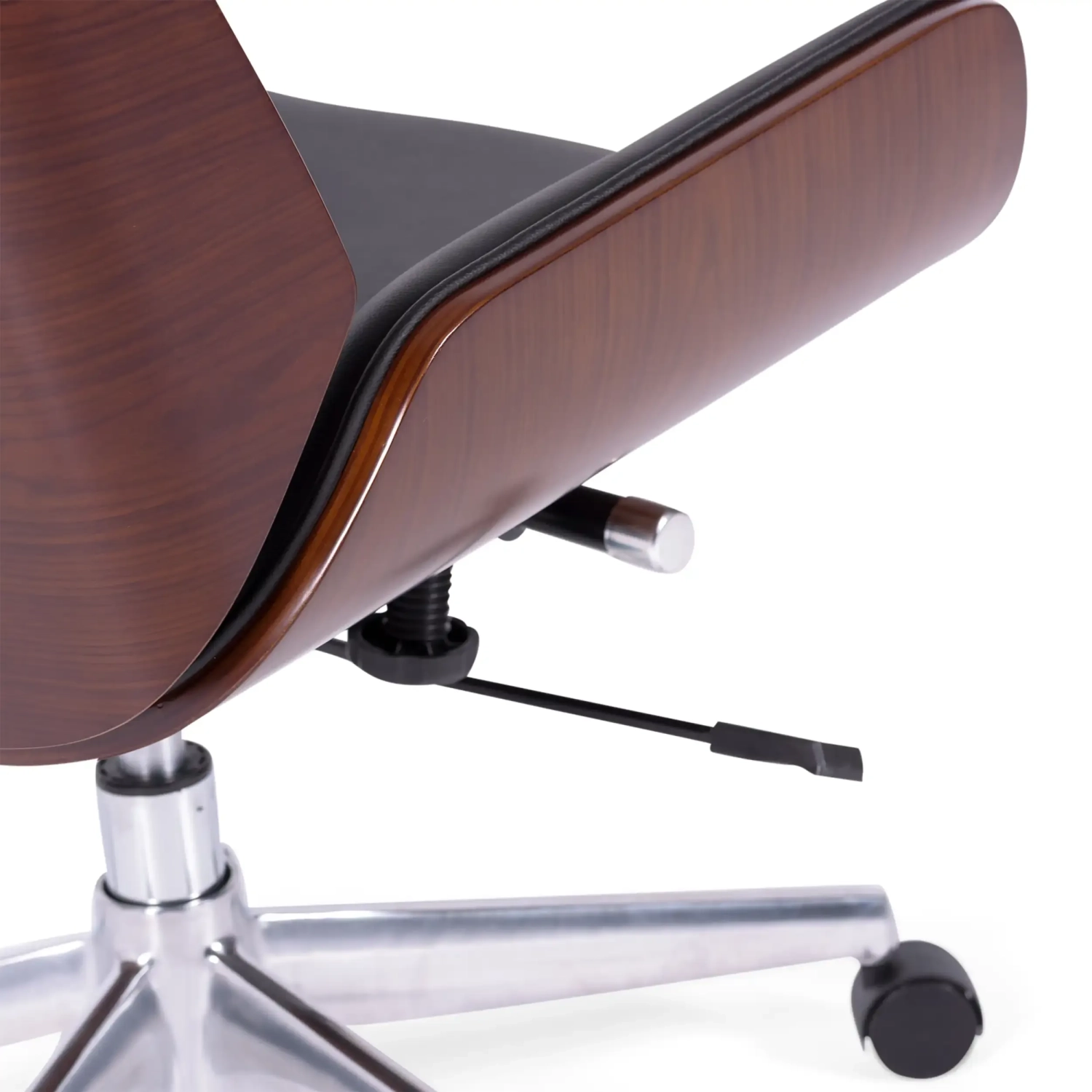 Silla de oficina Nordic Highback en nogal y polipiel - Mueble Deseign