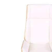 Silla oficina Nordic Highback en arce y polipiel blanca - Mueble Design