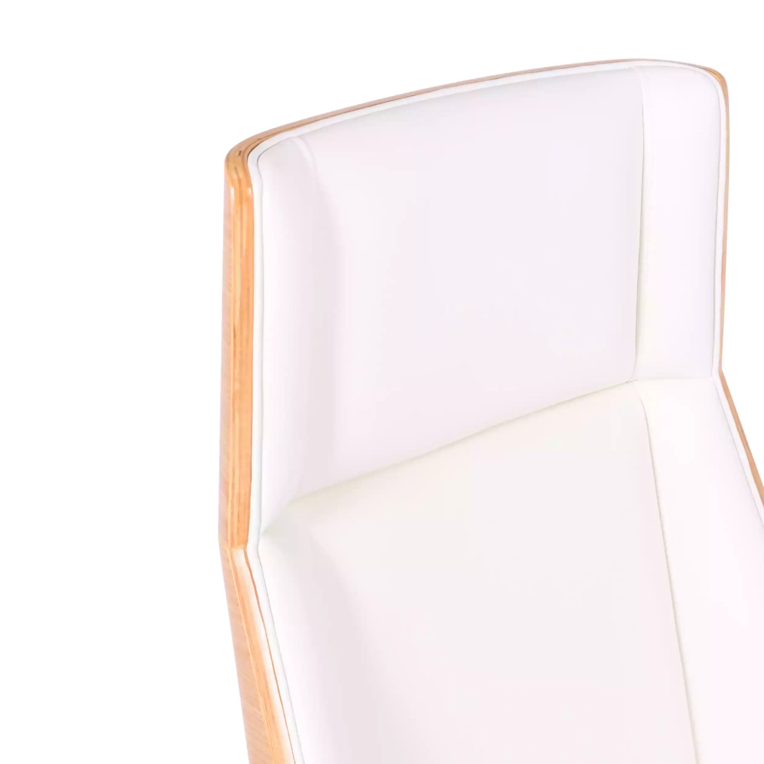 Nordic Highback office chair in maple and white eco-leather - Mueble Design
