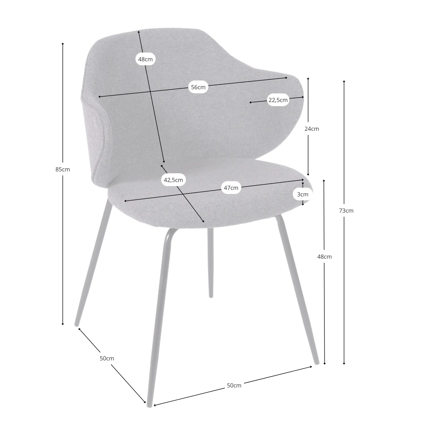Silla de comedor tapizada Hope - Sillas tapizadas - Mueble Design