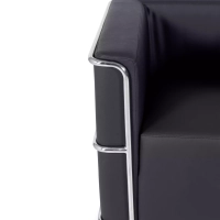 Torino 1 zits moderne sofa in leer en verchroomd staal - Mobelarium