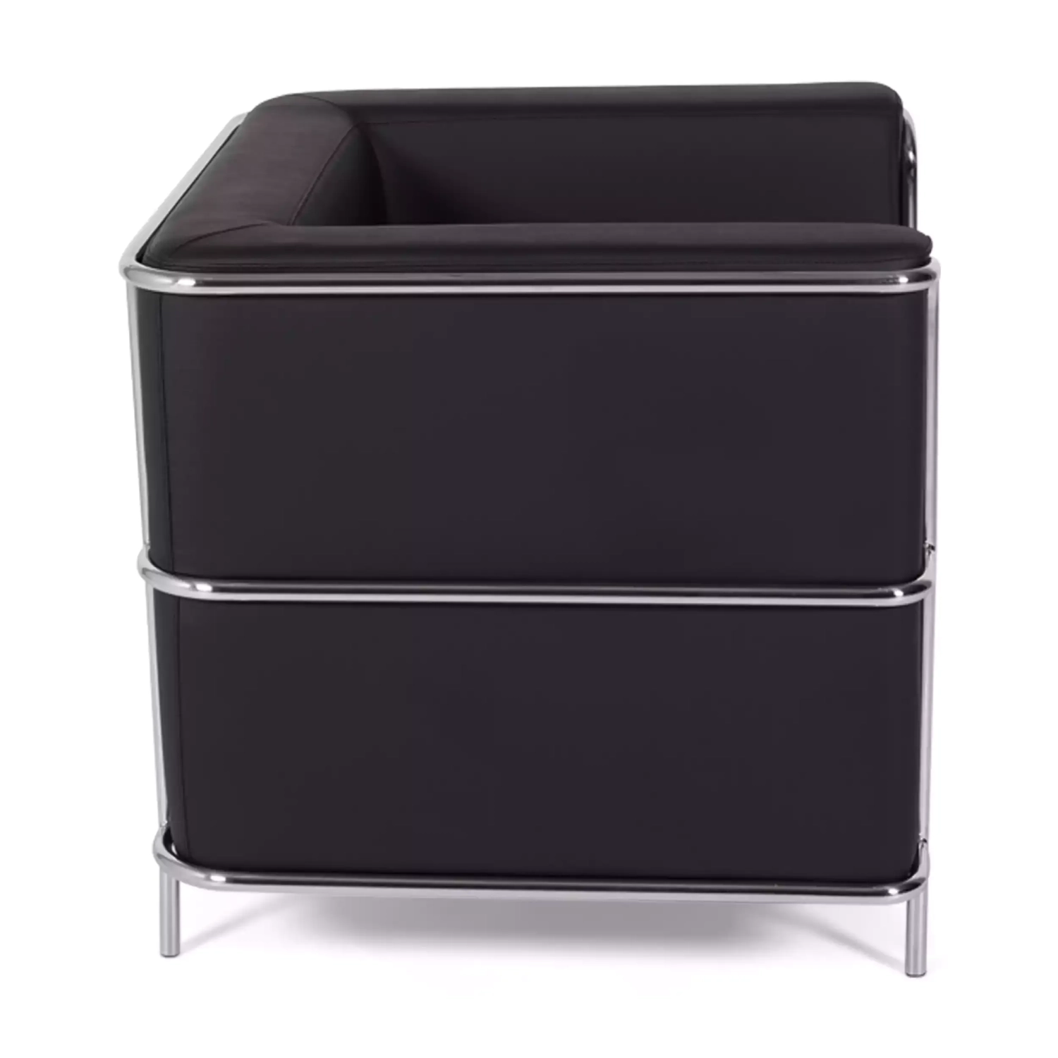 Torino 1-sitziges modernes Sofa aus Leder und verchromtem Stahl - Mobelarium