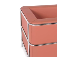 Torino 1 seater modern sofa in leather and chromed steel - Mueble Design