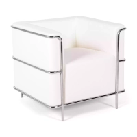 Torino 1 zits moderne sofa in leer en verchroomd staal - Mobelarium