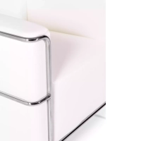 Torino 1-osobowa nowoczesna sofa ze skóry i chromowanej stali - Mobelarium