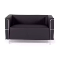 Torino 2 seater sofa in eco-leather and chromed steel 🛋️ - Mueble Design