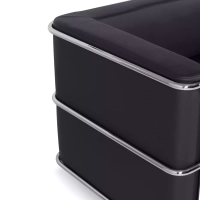 Sofá Torino de 2 lugares em couro ecológico e aço cromado 🛋️ - Mueble Design