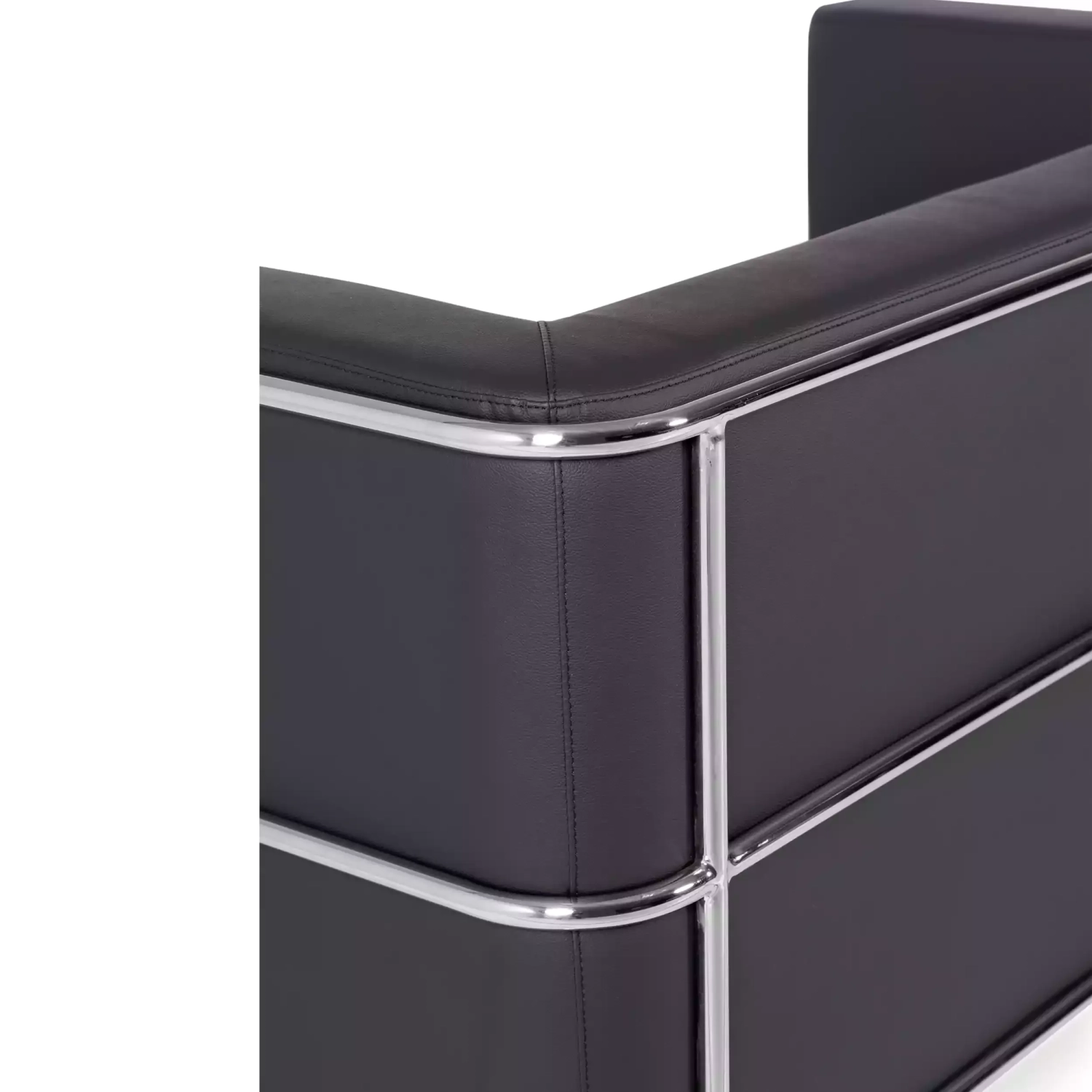 Torino 2-zitsbank van ecoleder en verchroomd staal 🛋️ - Mobelarium