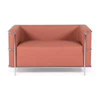Torino 2 seater sofa in eco-leather and chromed steel 🛋️ - Mueble Design