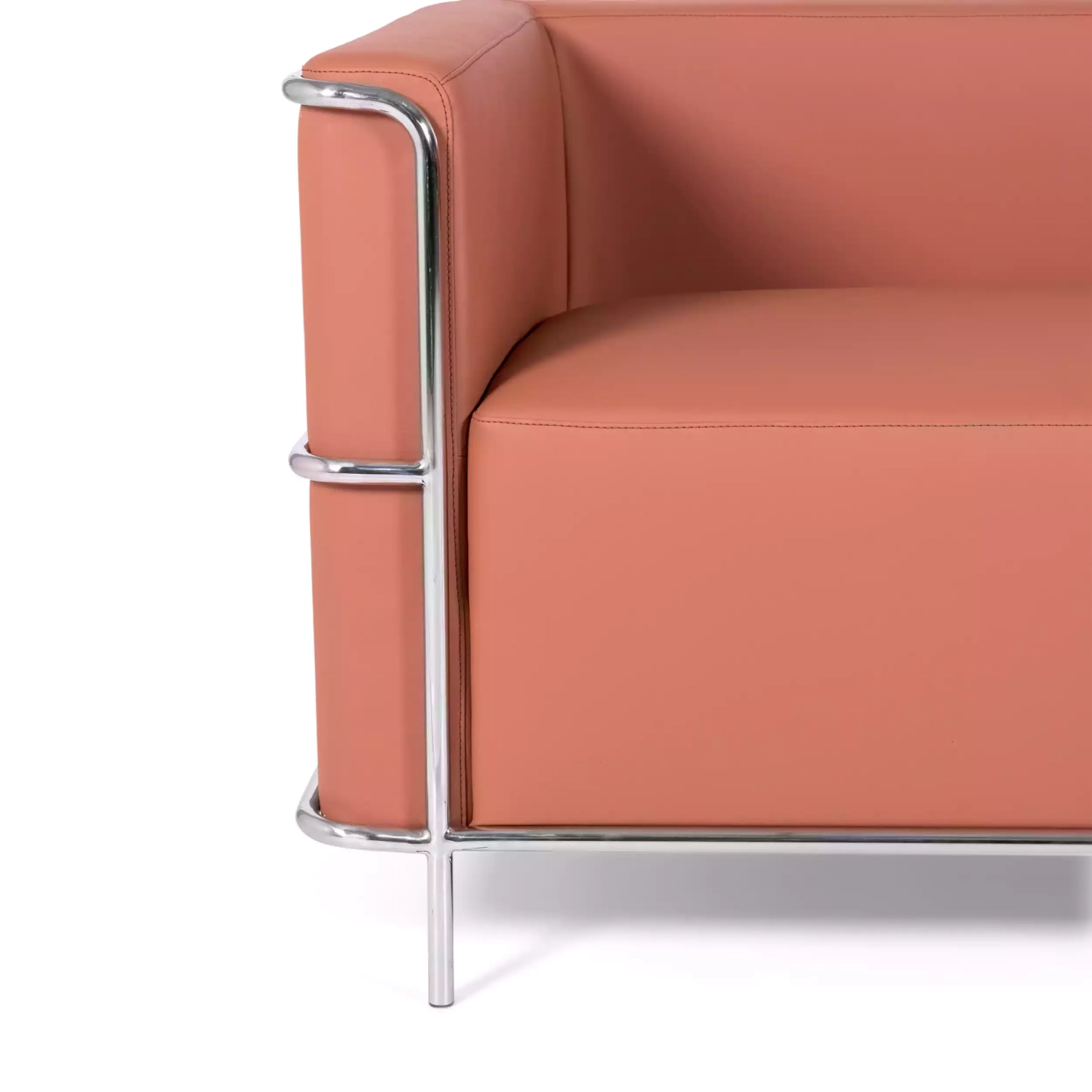 2-osobowa sofa Torino z ekoskóry i chromowanej stali 🛋️ - Mobelarium