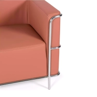 Divano Torino a 2 posti in ecopelle e acciaio cromato 🛋️ - Mobilie Design