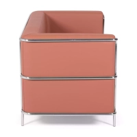 2-osobowa sofa Torino z ekoskóry i chromowanej stali 🛋️ - Mobelarium
