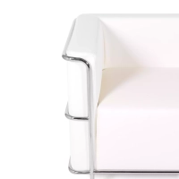 Sofá Torino de 2 lugares em couro ecológico e aço cromado 🛋️ - Mueble Design