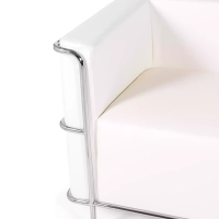 Torino 2 seater sofa in eco-leather and chromed steel 🛋️ - Mueble Design