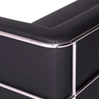 Sofá Torino 3 plazas en polipiel y acero cromado - Mueble Design