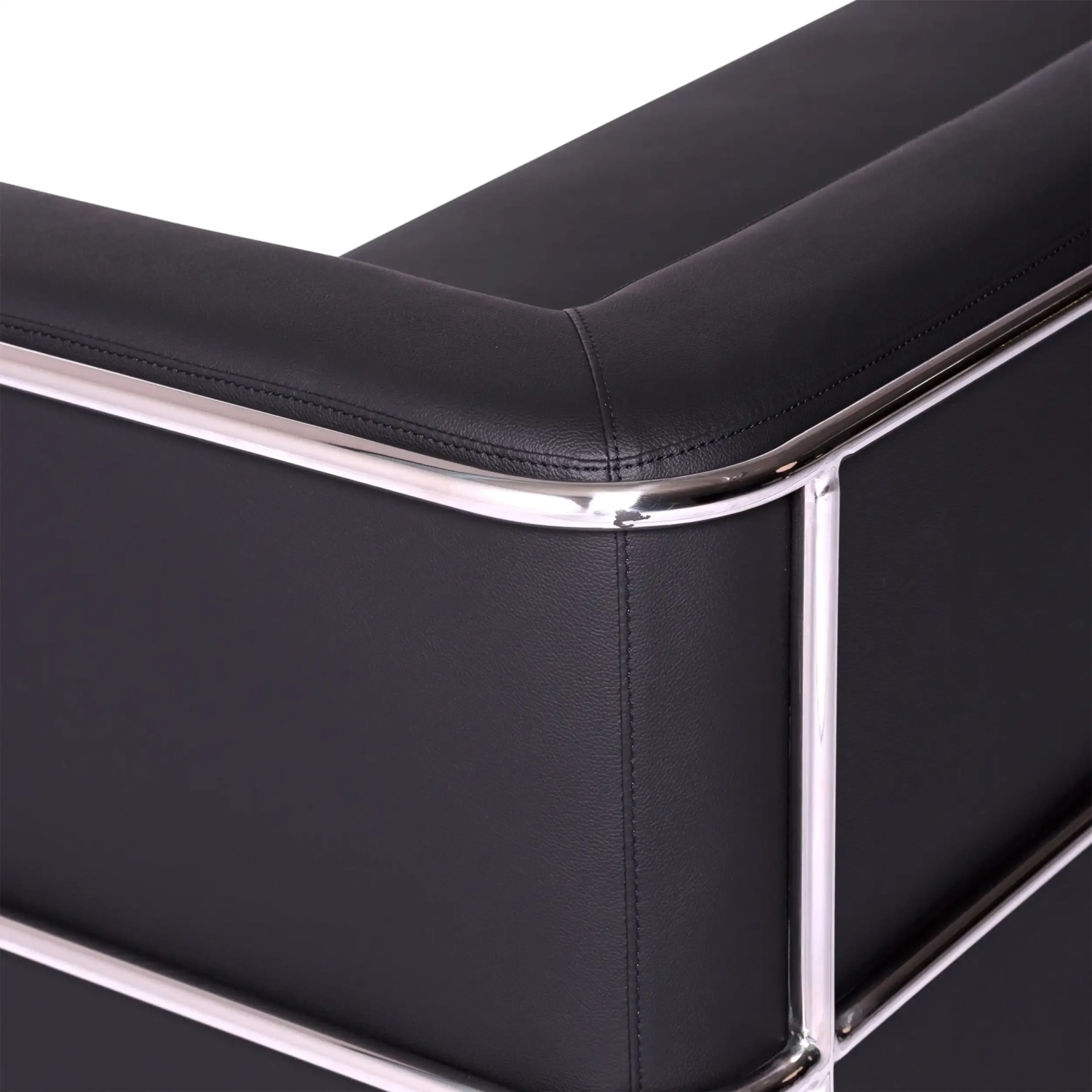 3-Sitzer Sofa Torino aus Ökoleder und verchromtem Stahl - Mobelarium