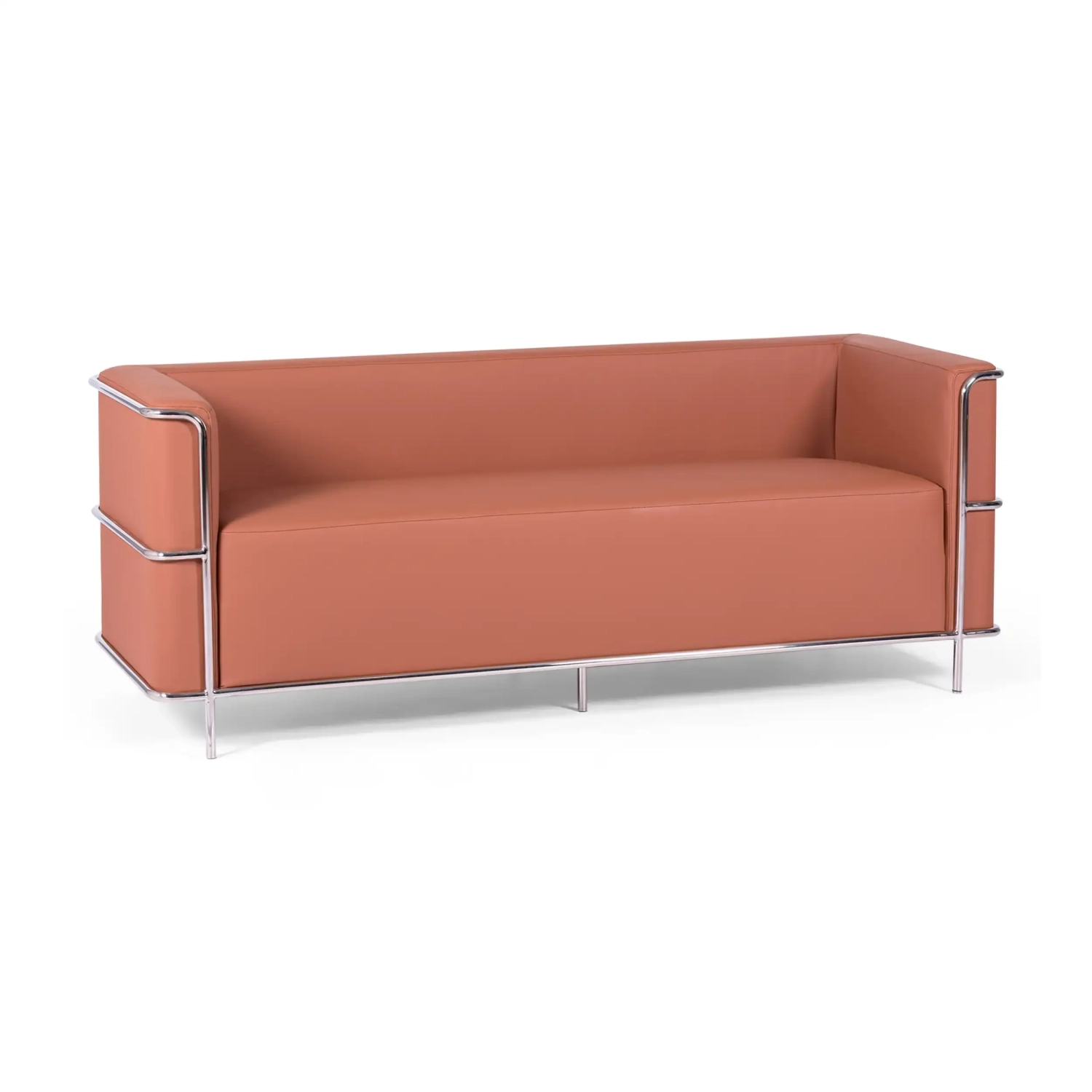 3-Sitzer Sofa Torino aus Ökoleder und verchromtem Stahl - Mobelarium