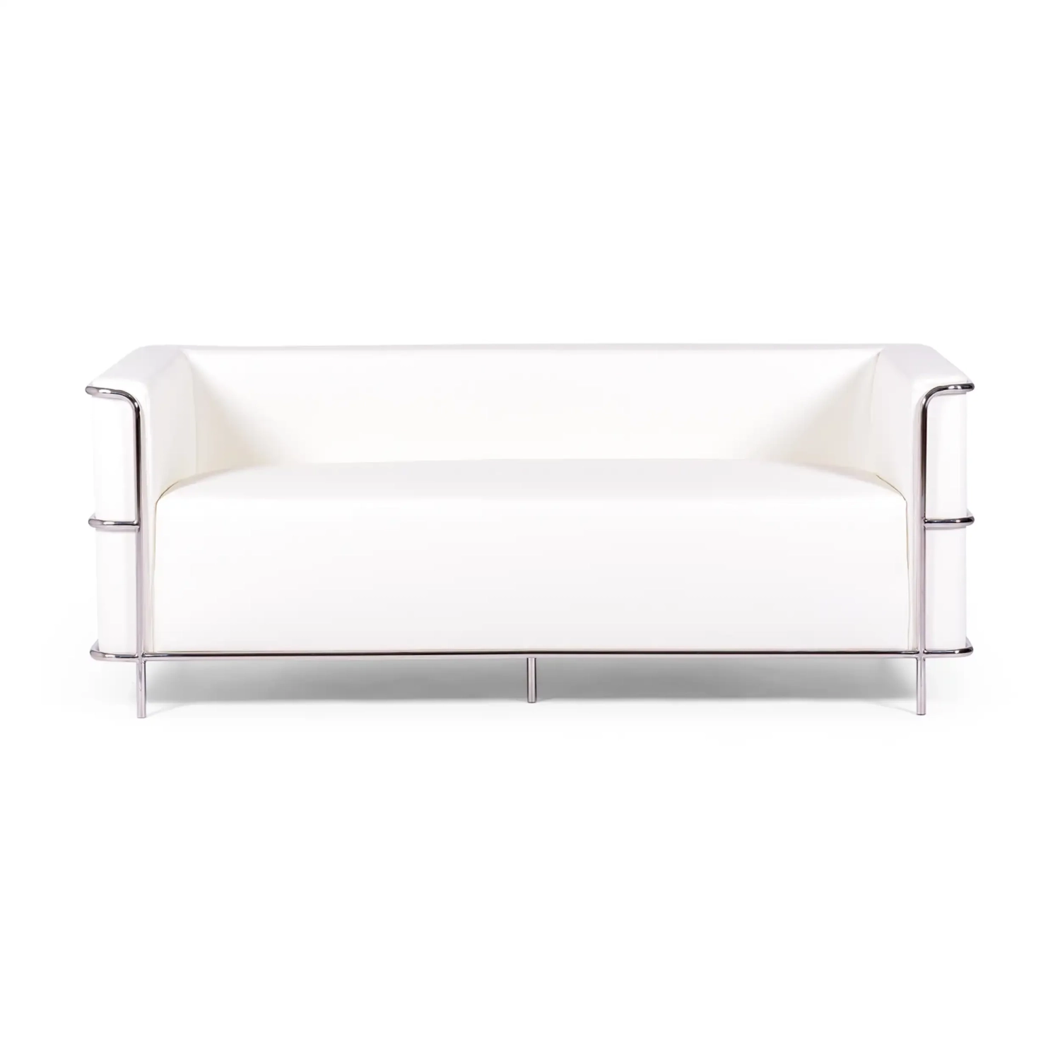 Torino 3 seater sofa in eco-leather and chromed steel - Mueble Design