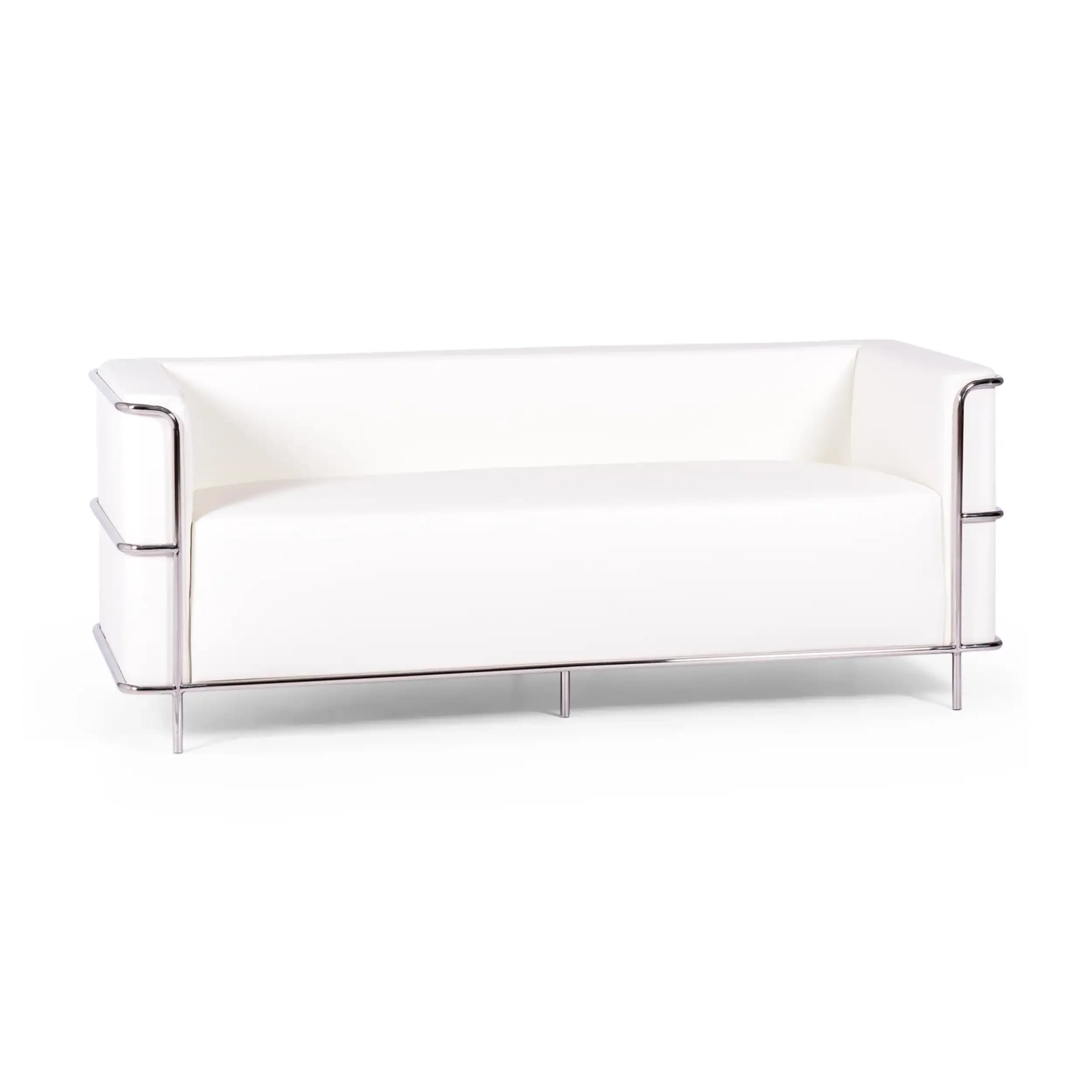 Sofá Torino 3 plazas en polipiel y acero cromado - Mueble Design