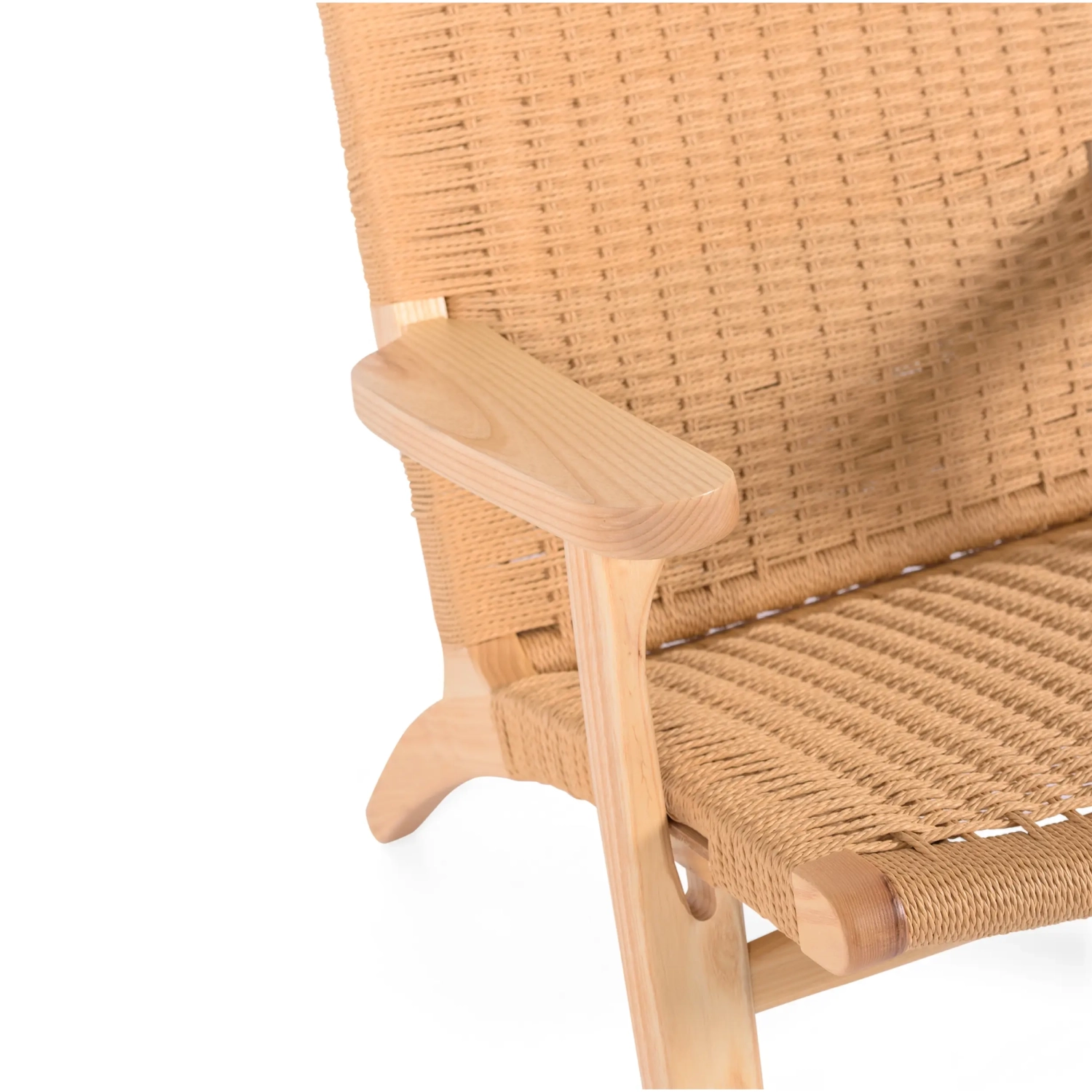 Poltrona Catani CH25 | Design scandinavo in frassino e corda naturale