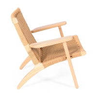 Poltrona Catani CH25 | Design scandinavo in frassino e corda naturale