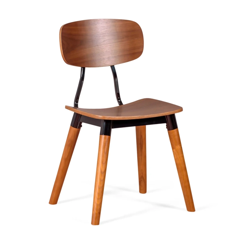 Krzesło Copine z drewna orzechowego | Przemysłowy design retro - Mobelarium