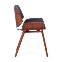 Silla Nordic en nogal y polipiel negra | Diseño escandinavo elegante