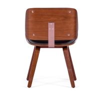 Silla Nordic en nogal y polipiel negra | Diseño escandinavo elegante