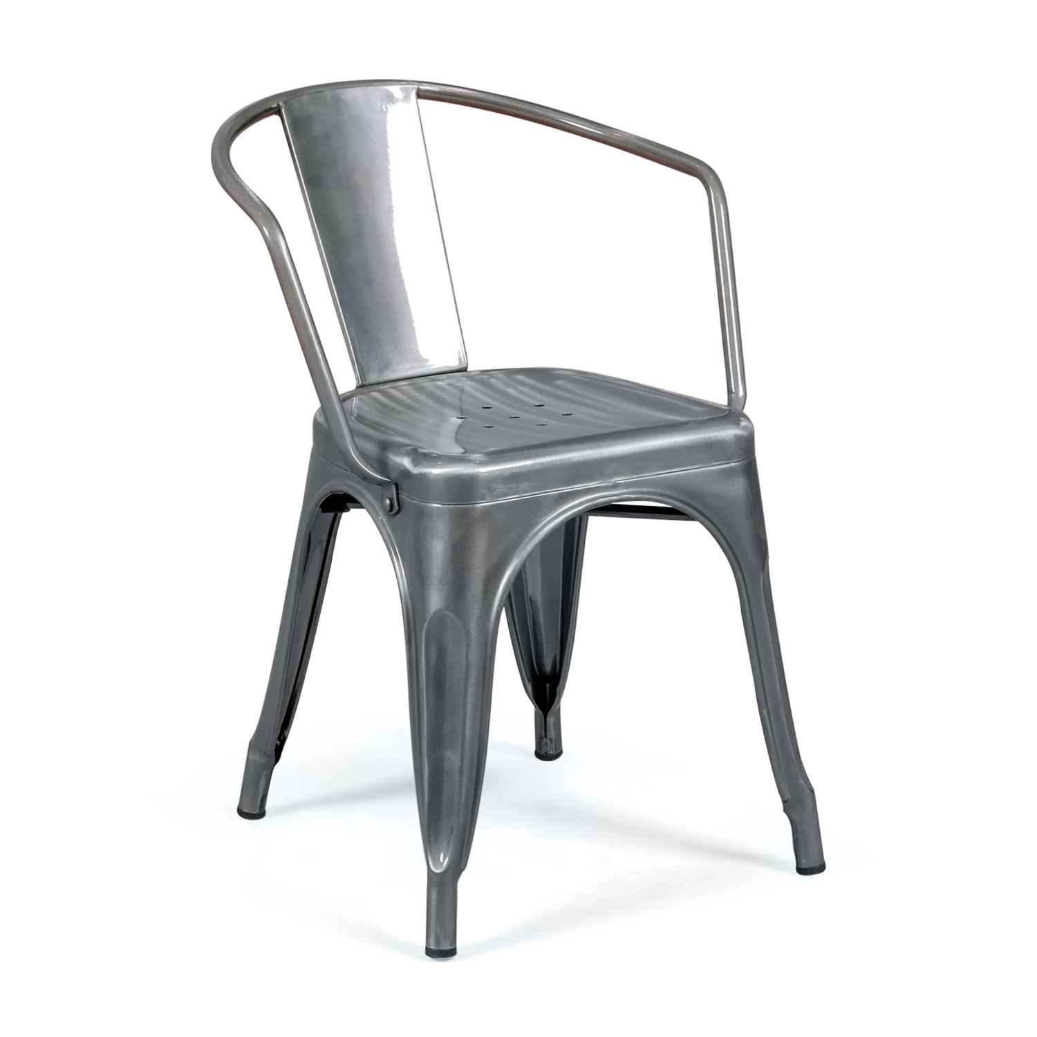 Réplica del diseño de la silla Tolix con brazos
