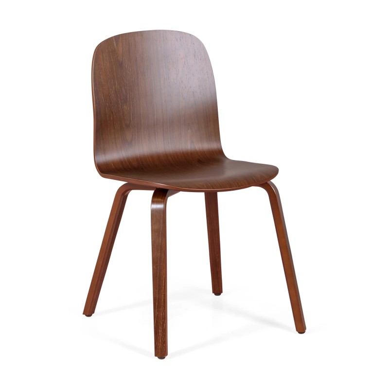Cadeira de design Nórdica Hut em madeira de nogueira | Estilo escandinavo elegante