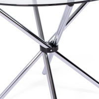 Mesa Redonda de Cristal 80 cm | Diseño Moderno para Cocina y Comedor