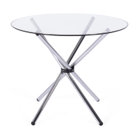 Table ronde en verre 80 cm | Design moderne pour cuisine et salle à manger