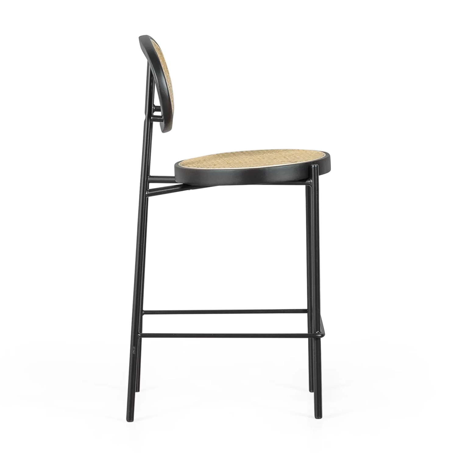 Barstoel Vintage Bar Preston Rotan, naturel 65 cm - Antiek Mobelarium