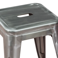 Sgabello Bistro metallico 45 cm | Stile industriale impilabile