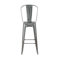 Barstoel Metalic met rugleuning - Industriële stoelen en krukken